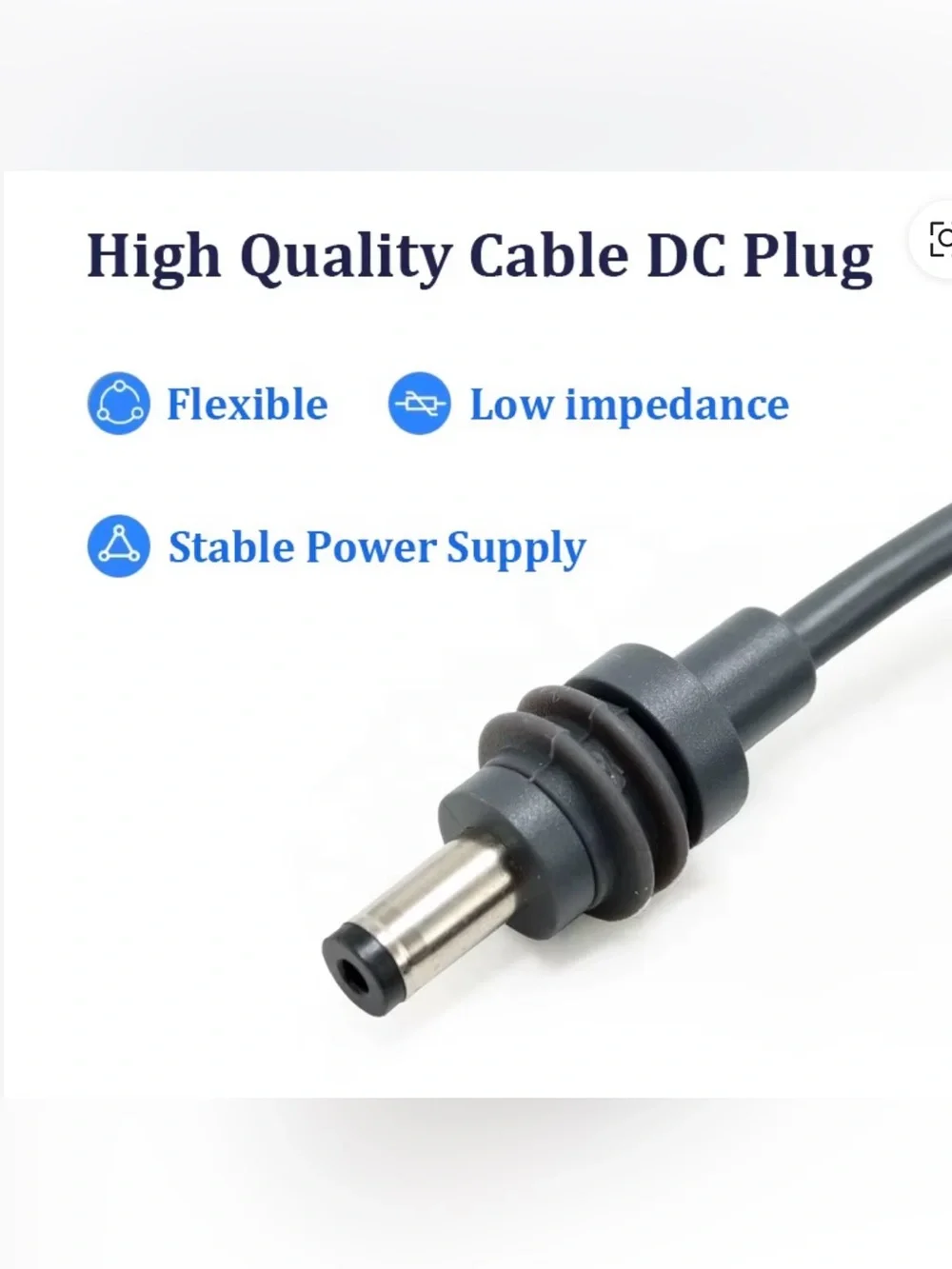 Black Car DC Charger Cable with 3M Lead and 15A Fuse